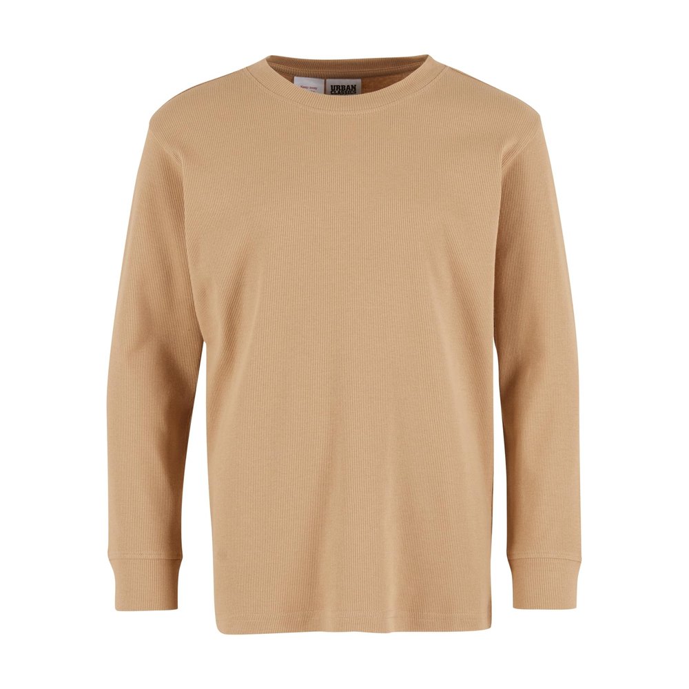 Urban Classics - Organic Boxy Rib 2Pack Chemise à manches longues pour enfants - Beige/Noir